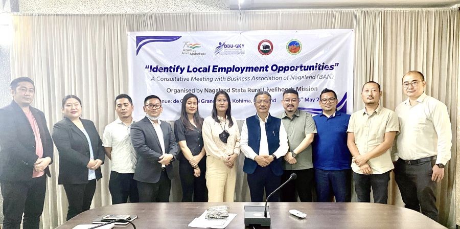 Nagaland State Rural Livelihoods Mission officials and Business Association of Nagas members during the consultative meeting held on May 6.